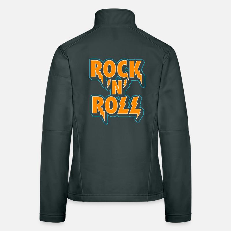 Rock 'N' Roll Typographic 3D Logo Women's Softshell Jacket