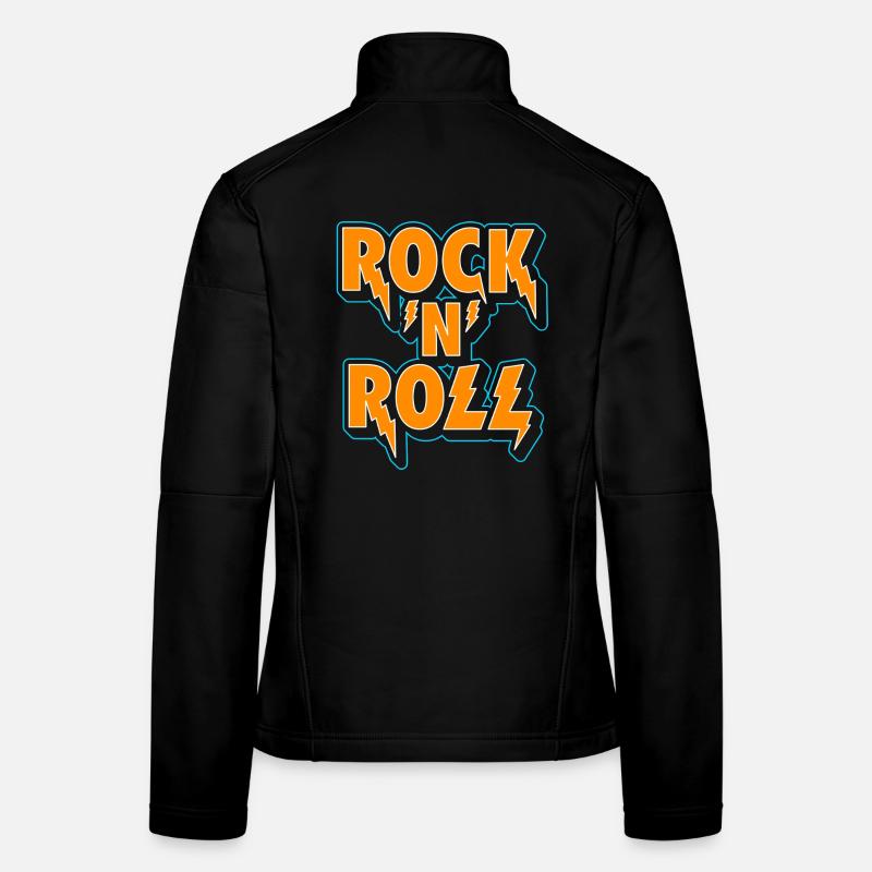 Logo typographique 3D Rock 'N' Roll Veste en tissu softshell Femme