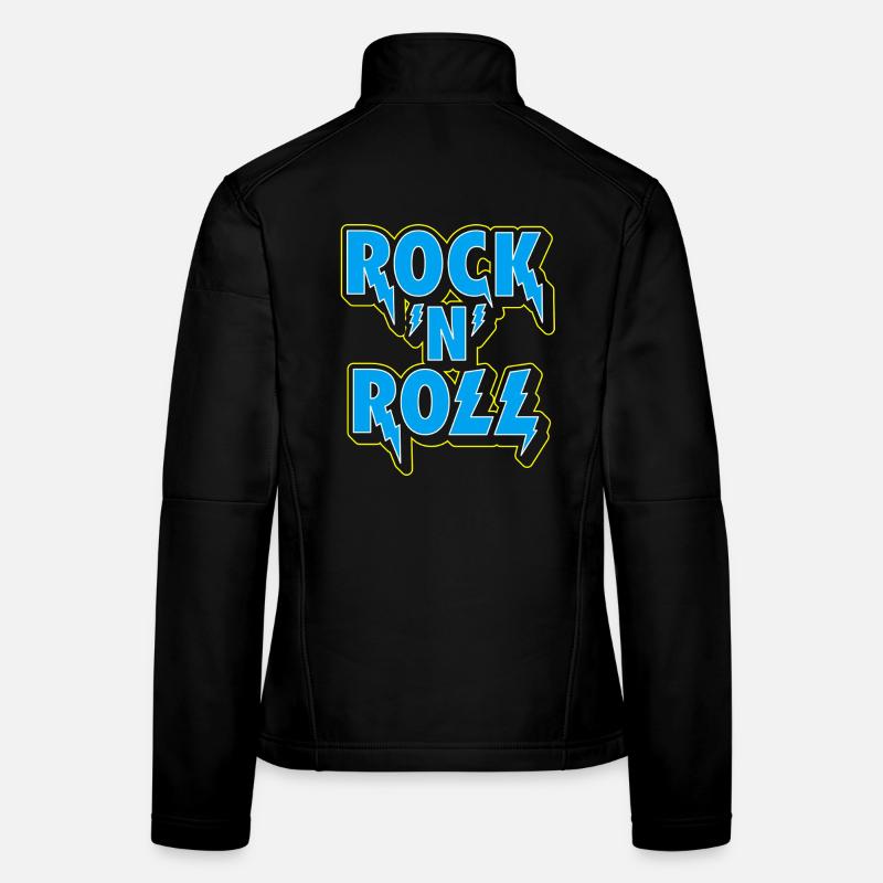 Rock 'n' Roll typografisches 3D-Logo Frauen Softshelljacke