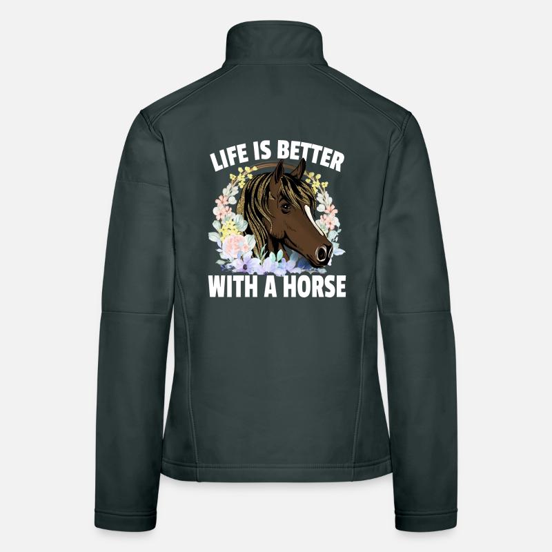 Das Leben ist besser mit einem Pferd Frauen Softshelljacke