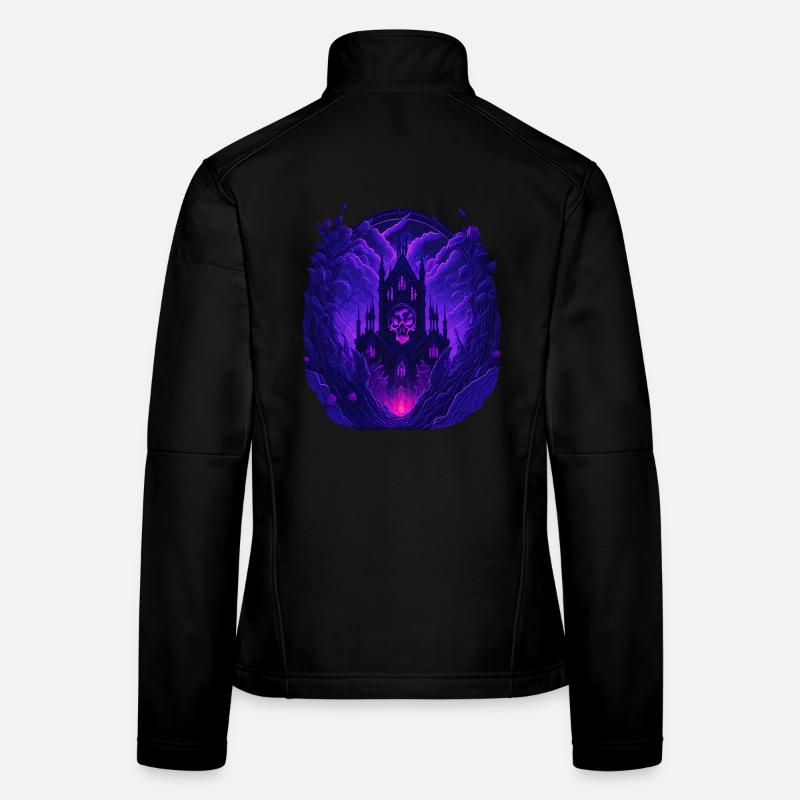 neon gothic architecture gothic castle Women's Softshell Jacket