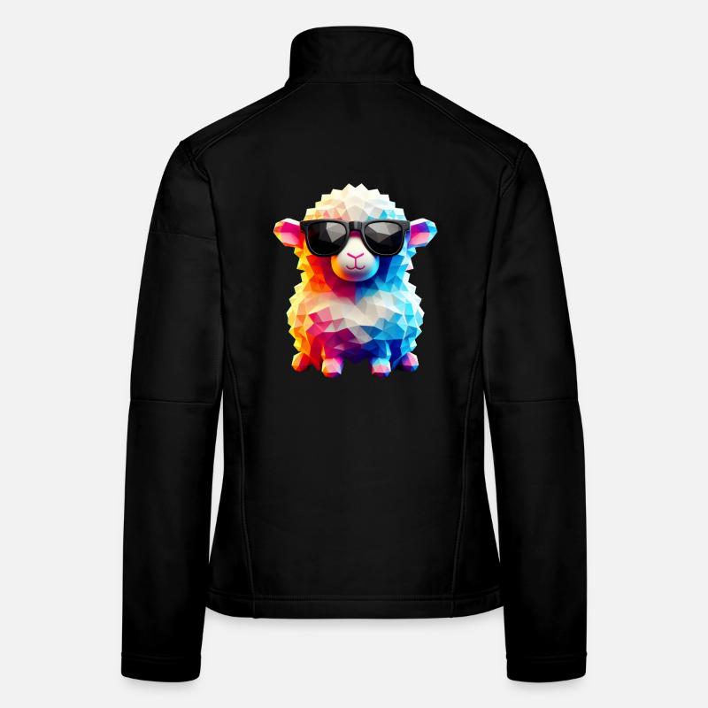 Coole Lammfell-Sonnenbrille - Frauen Softshelljacke - Schwarz