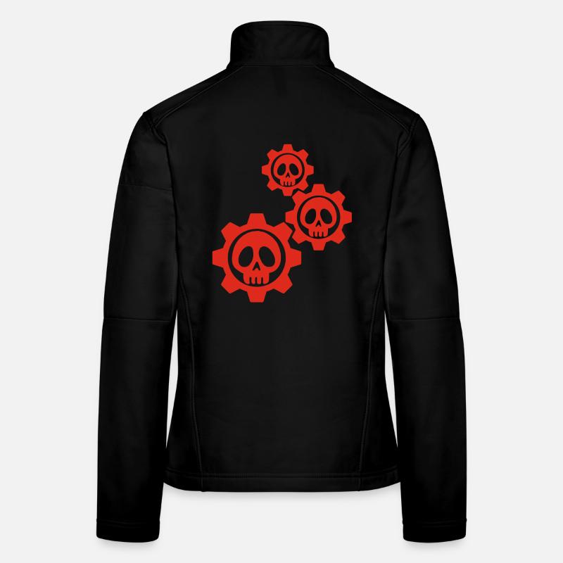 Red Gears and Skulls Women's Softshell Jacket