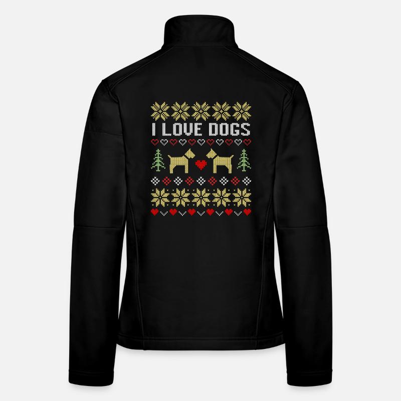 Hund Weihnachten Ugly Christmas Weihnachtspullover Frauen Softshelljacke