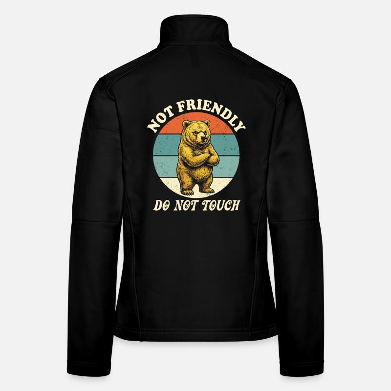 Grumpy Bear Nicht freundlich Lustiges Ironisches Meme Frauen Softshelljacke