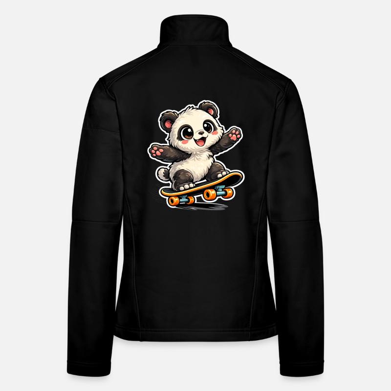 Panda Skateboard Freude Frauen Softshelljacke