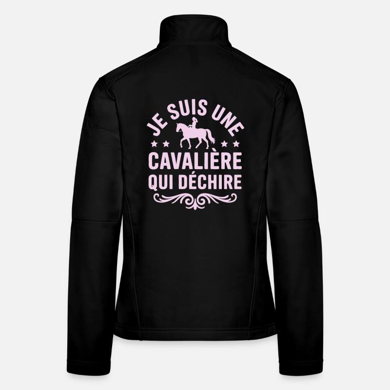 Cadeau Une cavalière équitation cheval qui déchire Veste en tissu softshell Femme