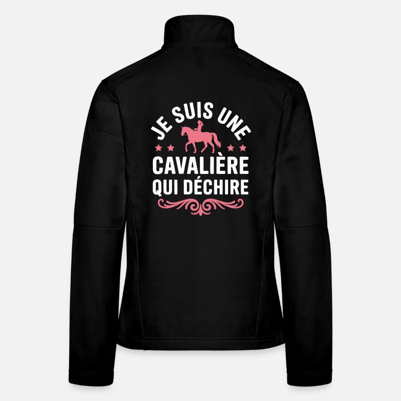 Cadeau Une cavalière équitation cheval qui déchire Veste en tissu softshell Femme