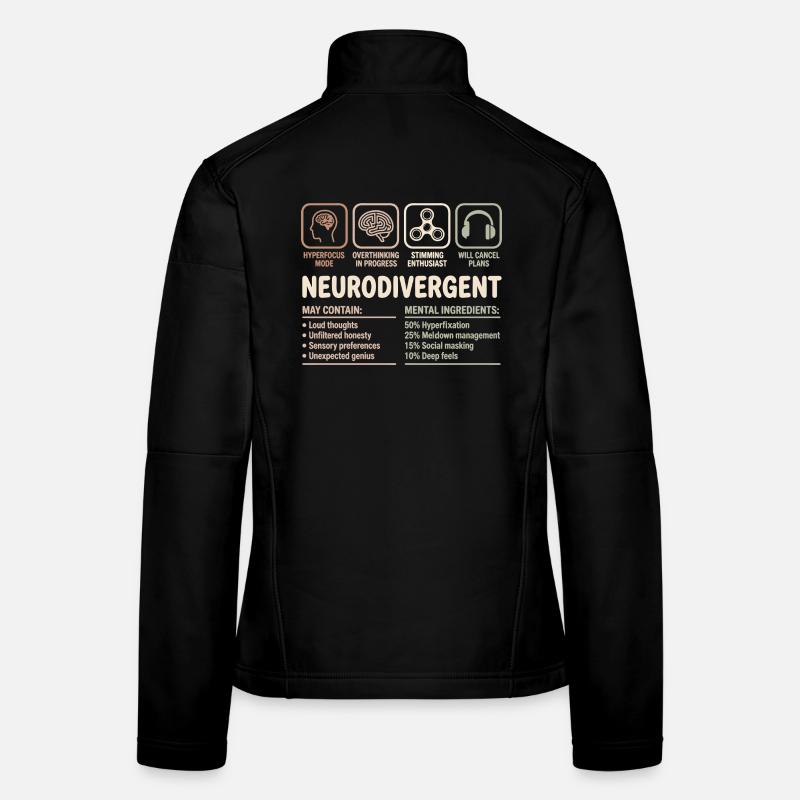 Faits sur les neurodivergents Conception de la neurodiversité Veste en tissu softshell Femme