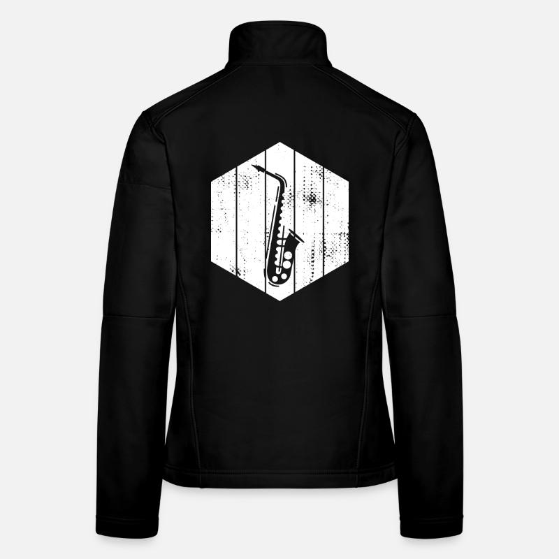 Dessin de saxophone Veste en tissu softshell Femme