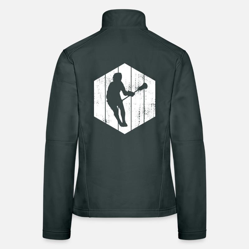 Lacrosse Player Drawing Women's Softshell Jacket