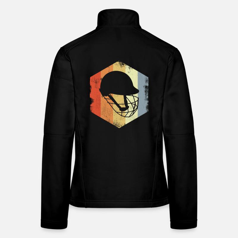 Vintage cricket helmet sketch Women's Softshell Jacket