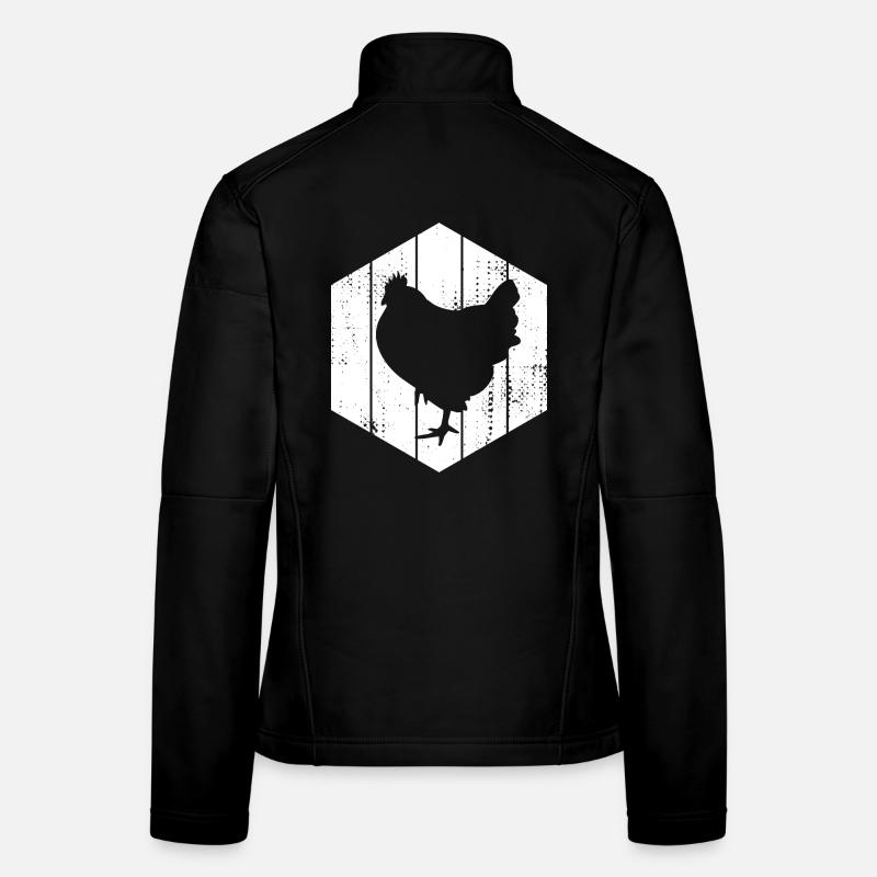 Dessin de poule Veste en tissu softshell Femme