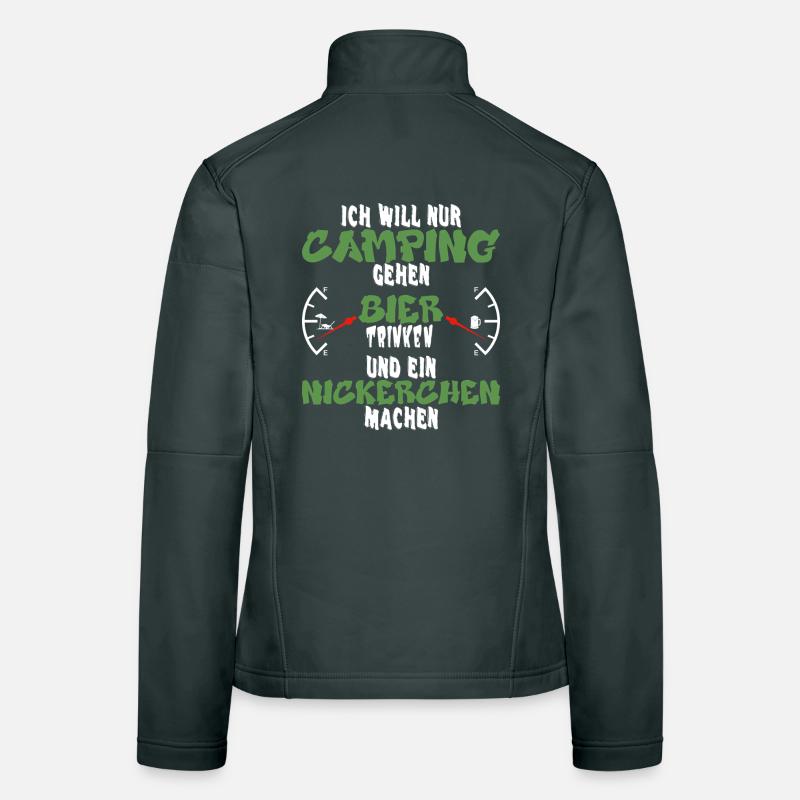 Camping, Bier und Nickerchen - Lustiges Design Frauen Softshelljacke