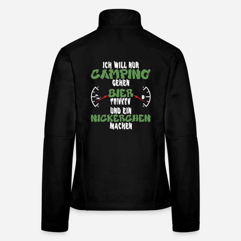 Camping, Bier und Nickerchen - Lustiges Design Frauen Softshelljacke