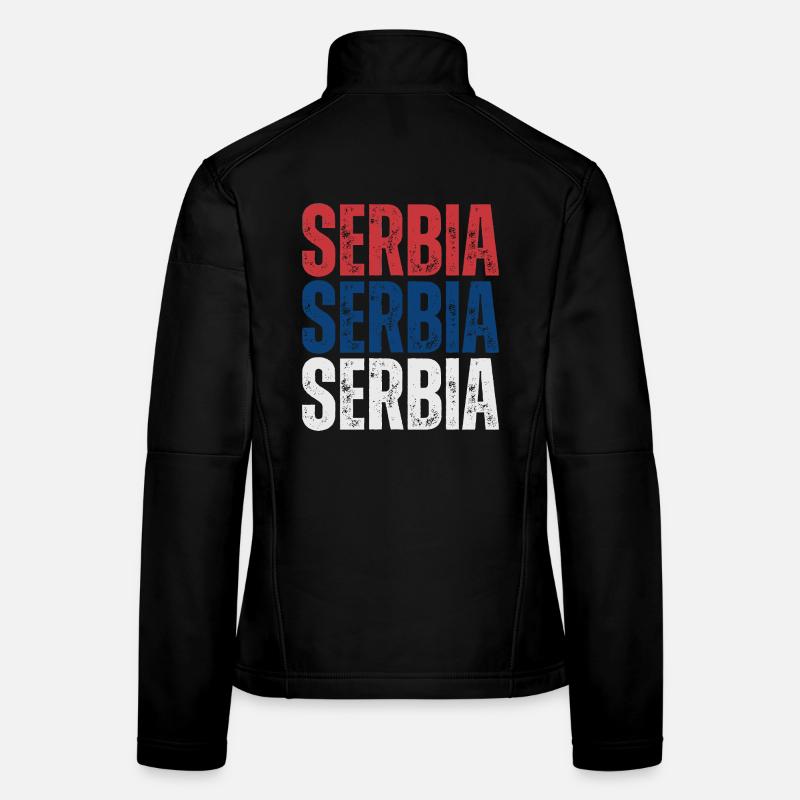 Fierté serbe, drapeau de la Serbie Veste en tissu softshell Femme