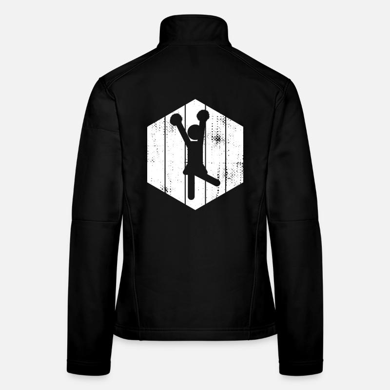 Lustige Cheerleader Strichmännchen Frauen Softshelljacke