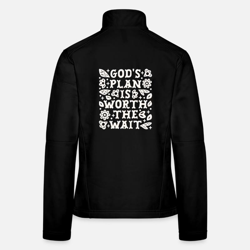 Citations de motivation chrétiennes : faites confiance au plan de Dieu Veste en tissu softshell Femme