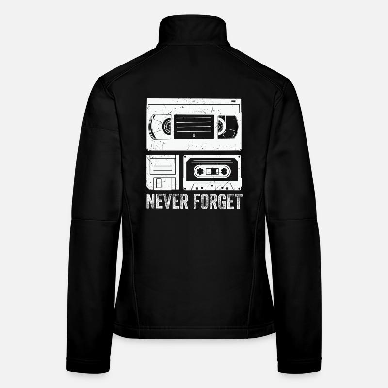 Vintage Cassette Tape Never Forget - Women's Softshell Jacket - black