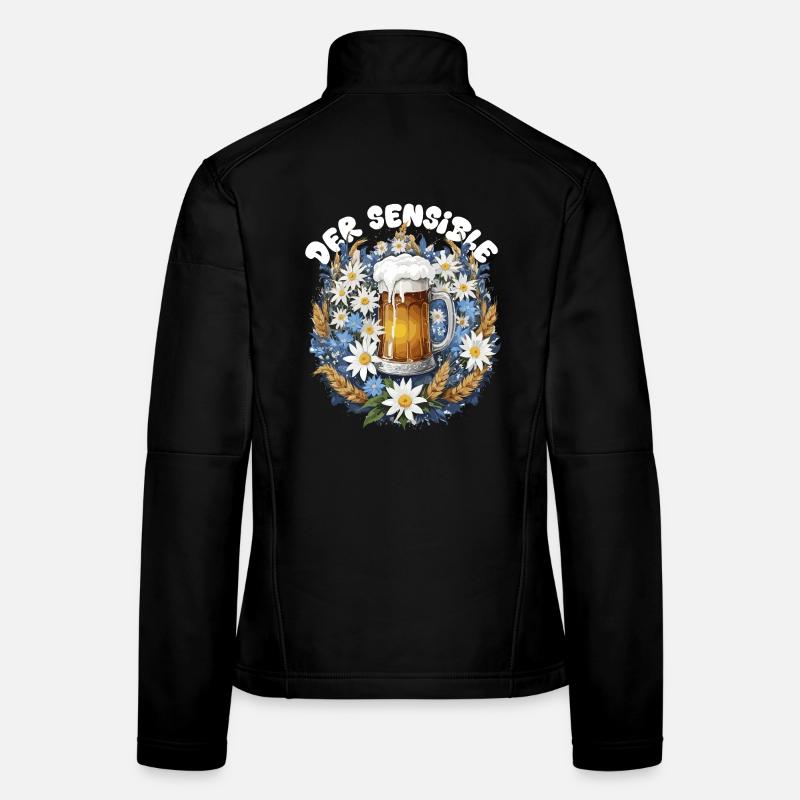 Chope à bière avec décor de camomille et dirndl d’edelweiss Veste en tissu softshell Femme