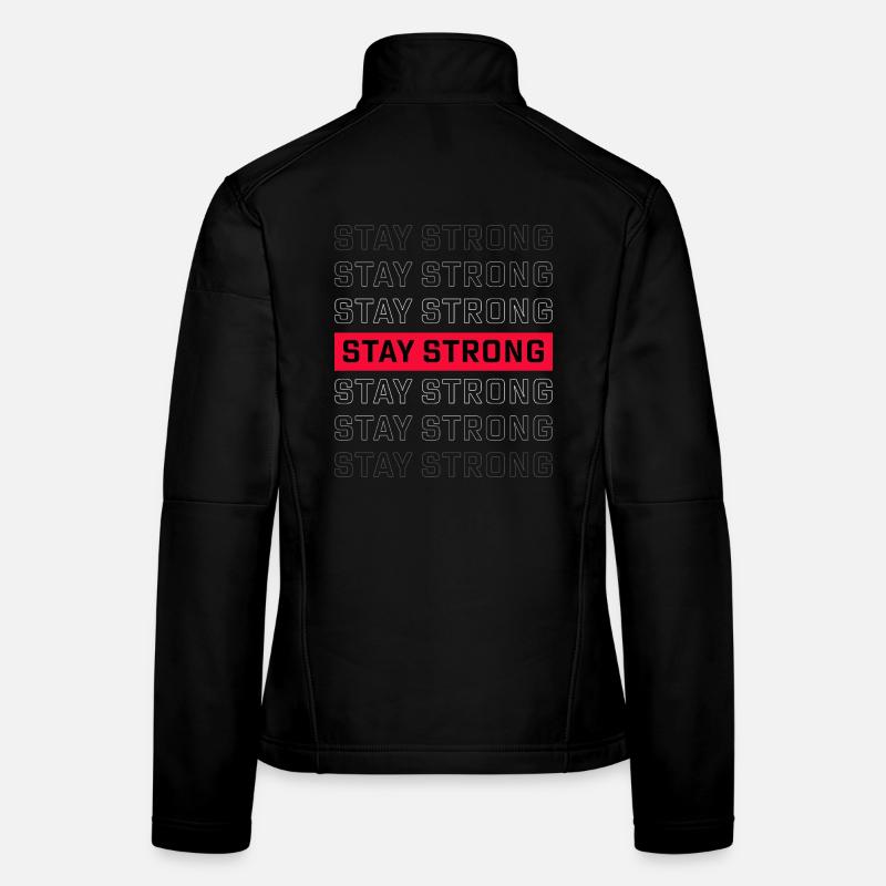 RESTEZ FORT – Starkes Statement Design Veste en tissu softshell Femme
