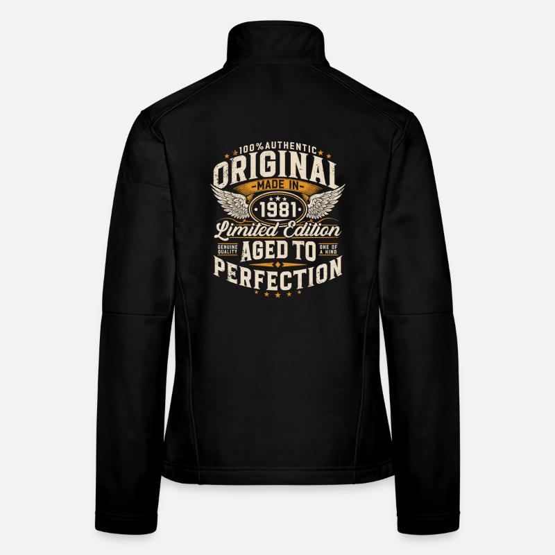 Original 1981 Retro Vintage Birthday Gift Women's Softshell Jacket