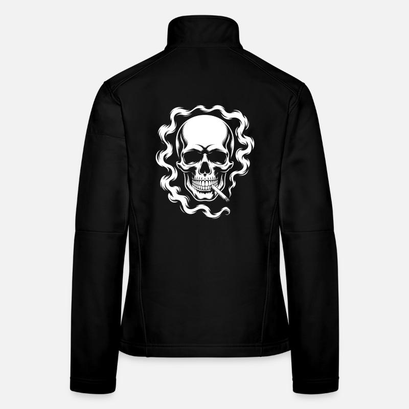 Conception du crâne fumant Veste en tissu softshell Femme