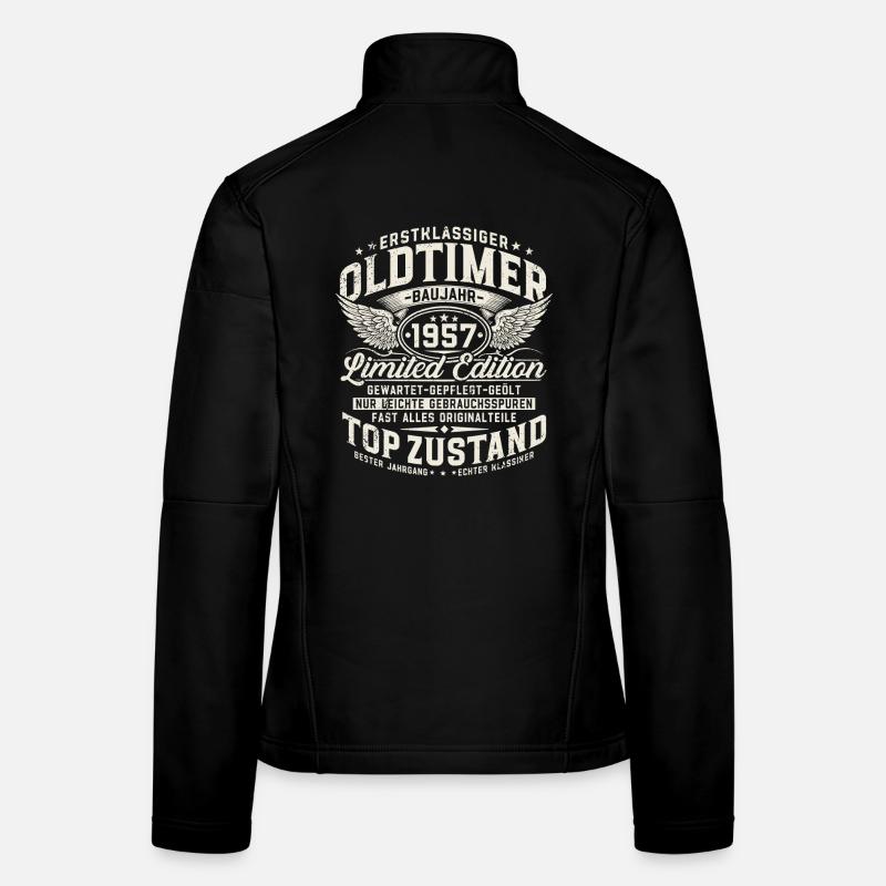 Jahrgang 1957 Oldtimer Geburtstag Retro Geschenk Frauen Softshelljacke