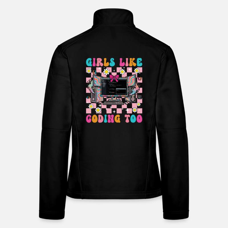Les filles aiment aussi coder pour les femmes, les filles. Veste en tissu softshell Femme