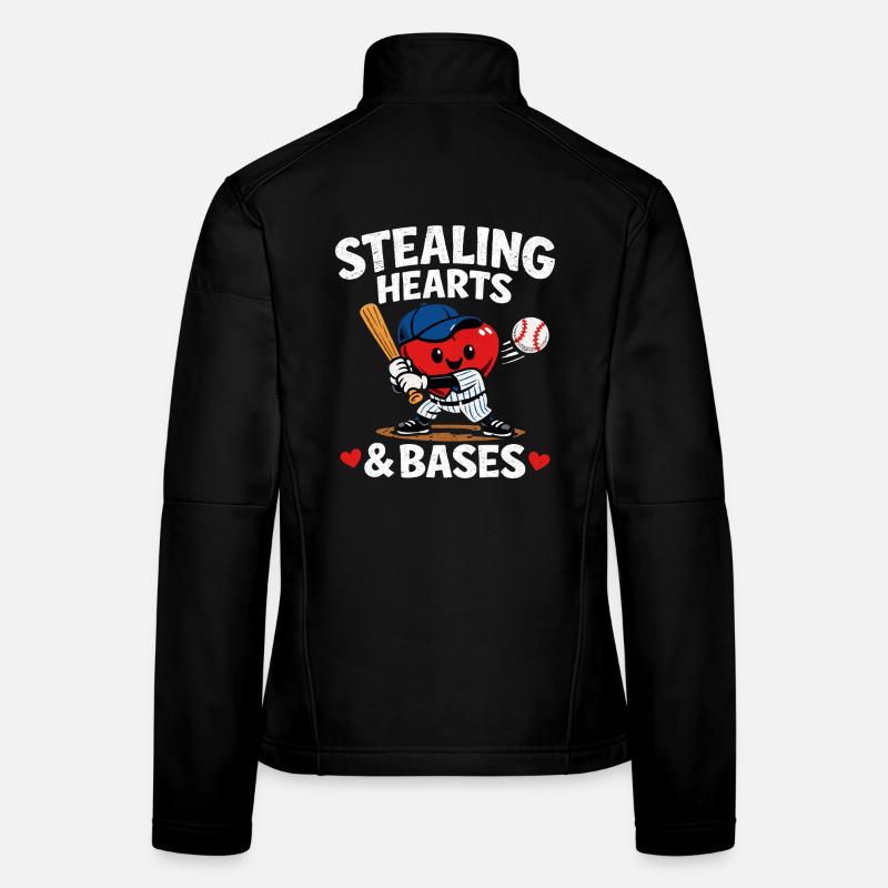 Stealing Hearts & Bases Baseball Herz Kinder Desig Frauen Softshelljacke