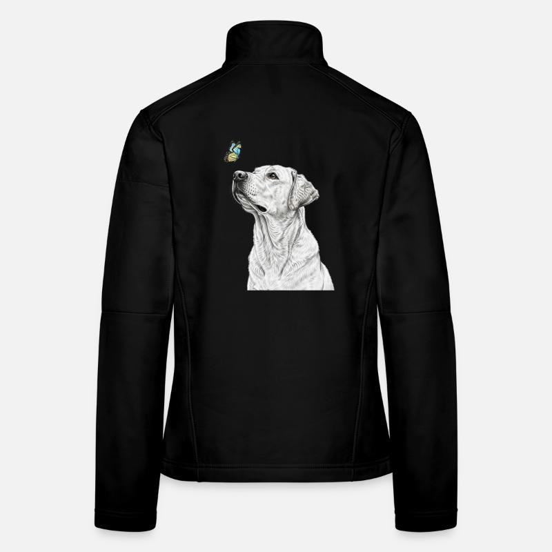 Labrador avec style papillon en forme de banksy Veste en tissu softshell Femme