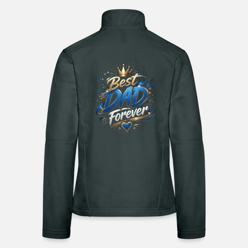 Best Dad Forever Crown Design Veste en tissu softshell Femme
