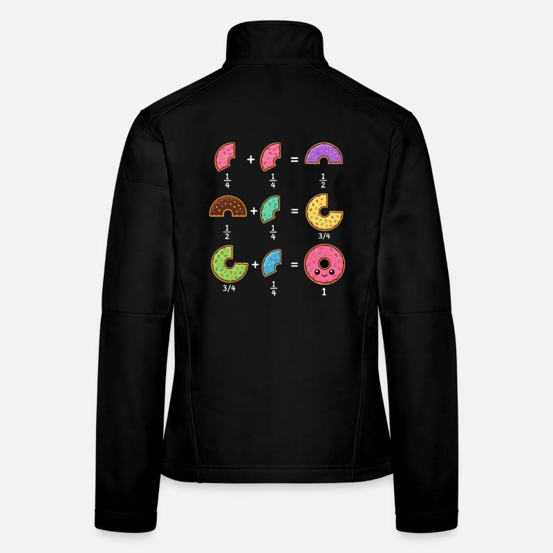 Donut Fractions Math Learning with Humor Women's Softshell Jacket