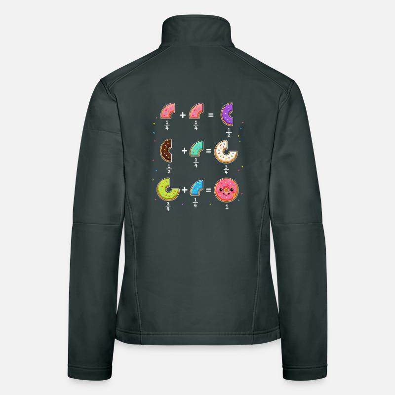 Donut Fractions Math Learning with Humor Women's Softshell Jacket