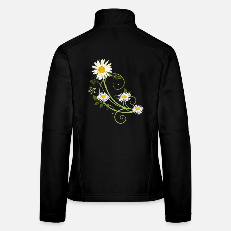 Ranke mit Margerite und Gänseblümchen - Frauen Softshelljacke - Schwarz