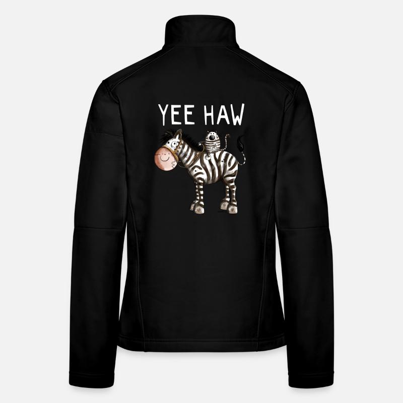 Yee Haw Zebra - Zebras - Katze - Katzen - Geschenk Frauen Softshelljacke