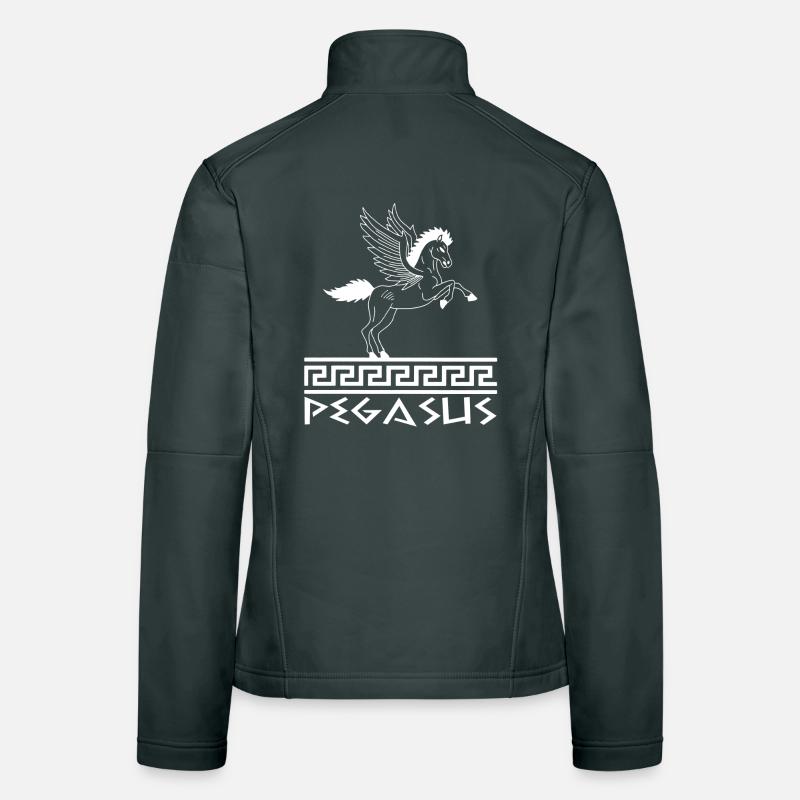 Weißes Pegasus-Pferd Frauen Softshelljacke