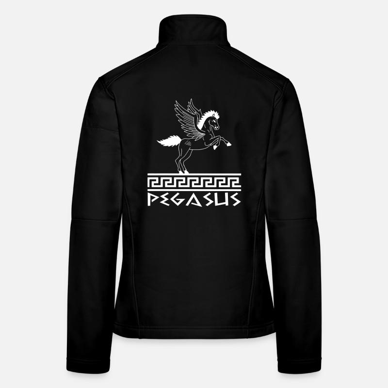 Weißes Pegasus-Pferd Frauen Softshelljacke