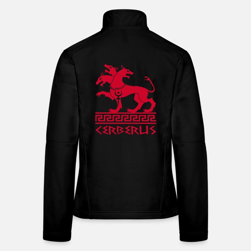Roter Cerberus-Hund Frauen Softshelljacke
