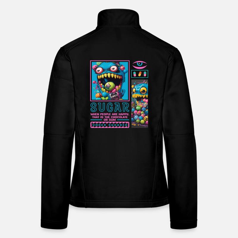 Süßigkeiten Monster - Frauen Softshelljacke - Schwarz