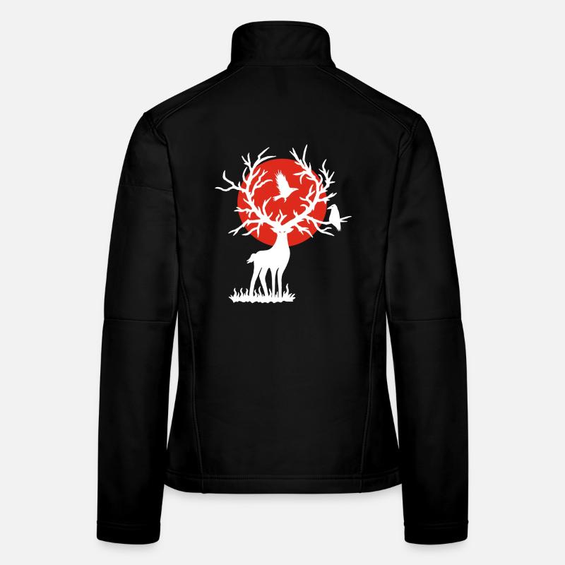Le cerf blanc et le soleil rouge Veste en tissu softshell Femme