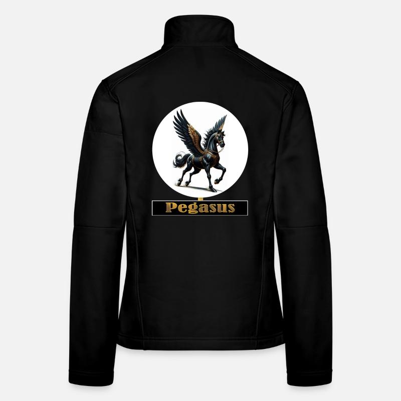 Pégase aux ailes noires Veste en tissu softshell Femme
