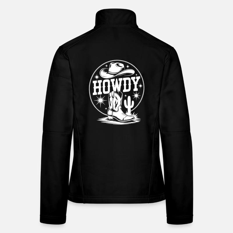 Conception de silhouette de cow-boy western Veste en tissu softshell Femme