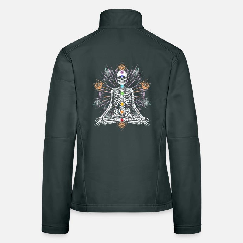 Skeleton Chakra Gothic Meditation Women's Softshell Jacket