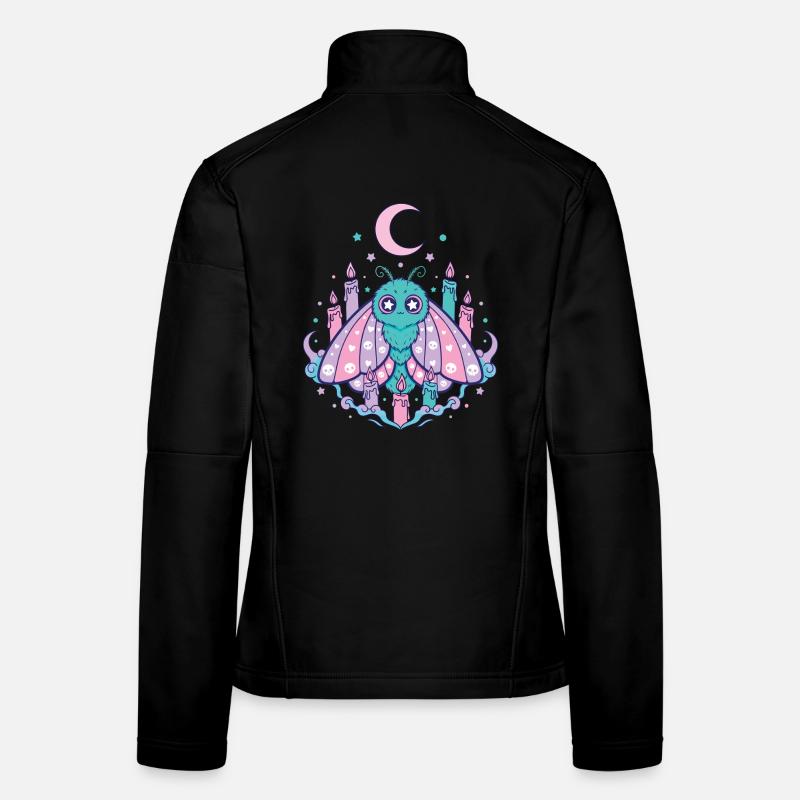 Pastel Kawaii Gothic Moth Women's Softshell Jacket