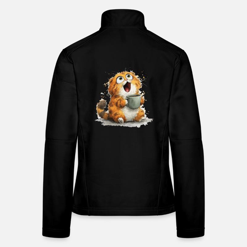 Katzenkaffee: Kulleraugen Latte Frauen Softshelljacke