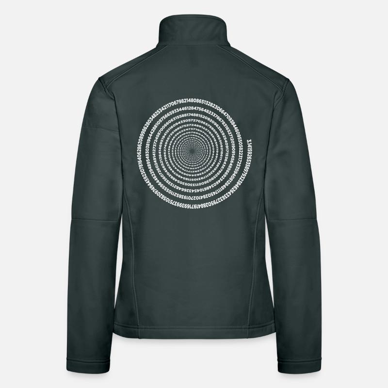 Funny Pi Day Spiral Pi Math Tee for Pi Day 3 14 Women's Softshell Jacket
