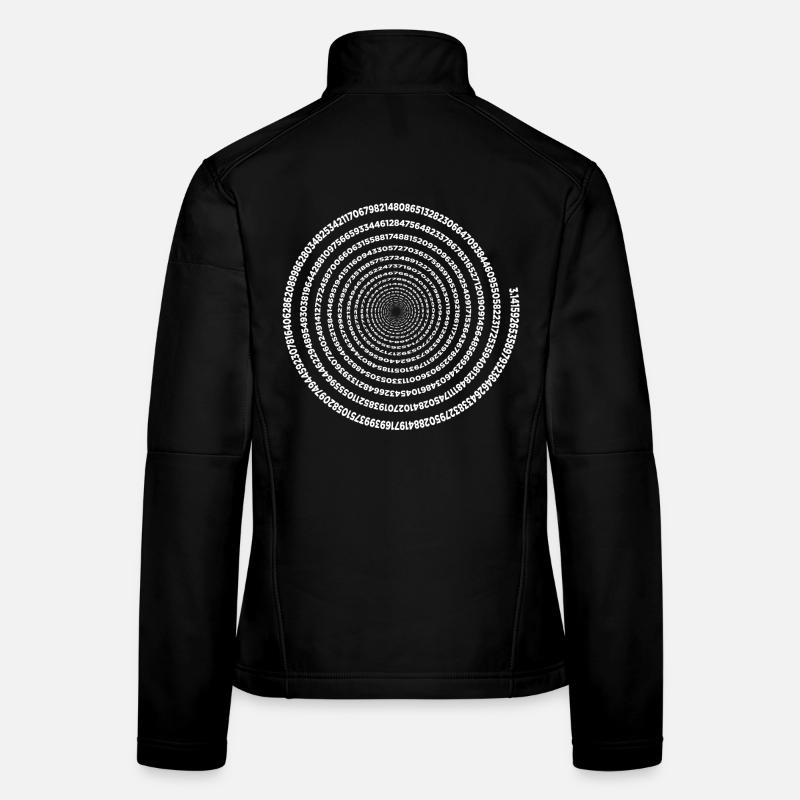 Drôle Pi Day Spiral Pi Math Tee pour Pi Jour 3 14 Veste en tissu softshell Femme