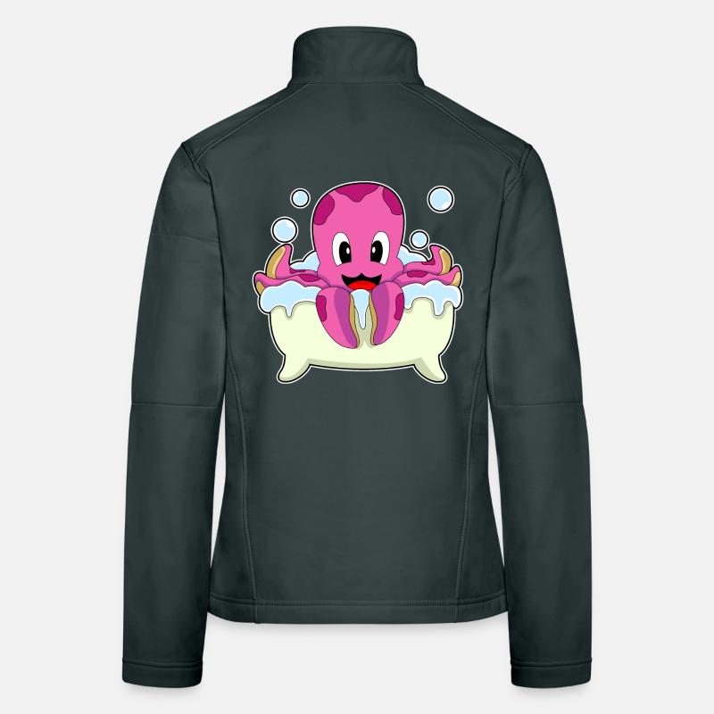 Octopus Bathing Bathtub Women's Softshell Jacket