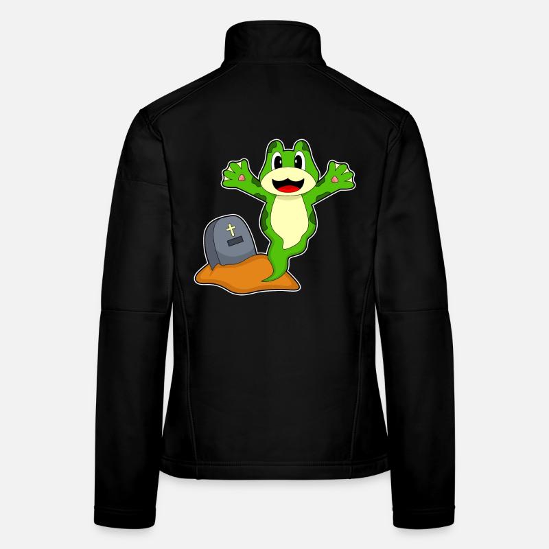 Frosch Halloween Grabstein Frauen Softshelljacke